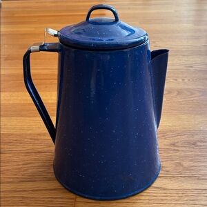 Blue Enamel Speckle Coffee Pot